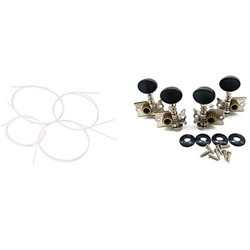 1 Set Weiß Nylon Ukulele String Set 1 Stück Tuning Pegs Tuner Machine Köpfe 2R 2L Stimmwirbel Mechaniken