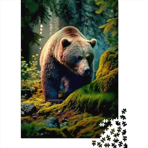 1000-teiliges Puzzle für Erwachsene Teenager, lustiges Bären-Puzzle für Erwachsene, 1000-teiliges Holzpuzzle für Erwachsene und Teenager (Größe: 75 x 50 cm)