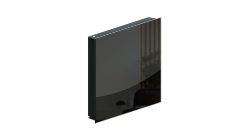 ALLboards Schlüsselkasten Schlüsselbox Schwarz Glas Glasboard Magnettafel Memoboard - 30x30x4,7cm,50 Haken, Neodym-Magnete Schlüsselschrank Black