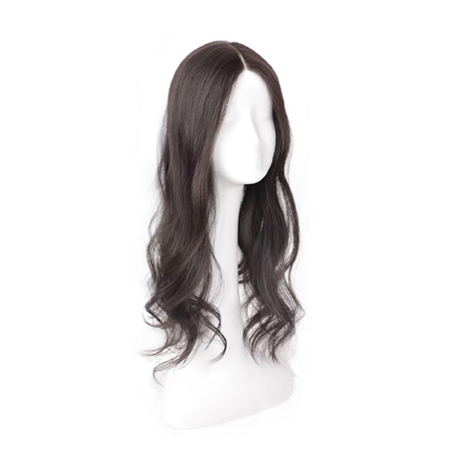 Elegant 1 Stück, 45 cm, braune und schwarze Damen-Simulationsperücke, volumensteigernd, flauschig, unsichtbar und kein Tropfengefühl Natürlich und echt