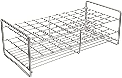 Reagenzglasständer, 50 Löcher, Labor-Reagenzglasständer, Halter, Edelstahl, für Schule, wissenschaftliche Testfläschchen, Ständer, Labor-Organizer für wissenschaftliche Experimente, Silber