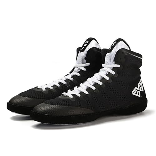 Boxing Shoes, Professionelle Boxschuhe Herren Damen,robuste Trainingsschuhe Geeignet Für Wrestling Kampfsport Schuhe,Black-39