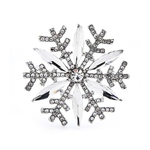 Brosche Strass Schneeflocke Broschen for Frauen Männer 2 Farbe Winter Blume Brosche Pins Geschenke Brosche Vintage (Color : 02)