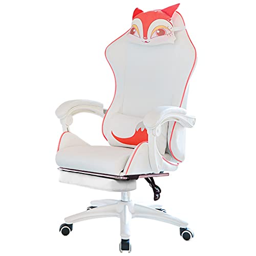 TBSZCM Bürostühle für Zuhause, Gaming-Stuhl, Büro-Rennstuhl, mit Lendenwirbelstützen, Kopfstütze, hohe Rückenlehne, ergonomischer Schreibtisch, niedlicher Stuhl, drehbar, verstellbarer