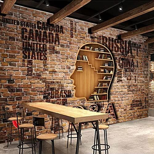 Vintage Nostalgie Kreatives Wandregal Buchhandlung Restaurant Cafe 3D Tapeten Wanddekoration Fototapete Sofas Wohnzimmer Wandbild Schlafzimmer-150cm×105cm