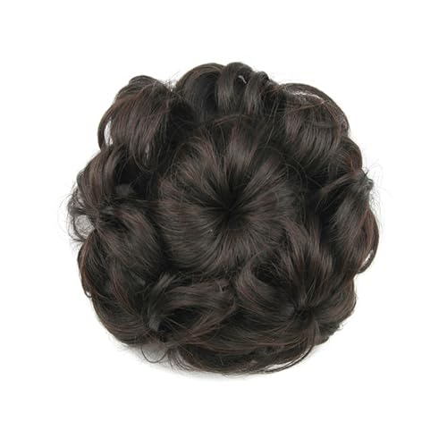 Haarteil Haargummi 8 Farben Blumenform Kunsthaar Lockiges Haar Chignon Gummiband Haarknoten Donut Lockenwickler Haarteile for Frauen Haarverlängerung(233)