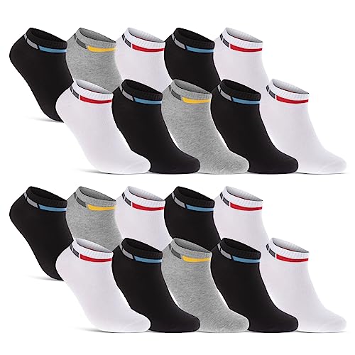 8 | 12 | 20 Paar Sneaker Socken Herren Mehrfarbig Baumwolle 16730 (20 Paar 47-50)