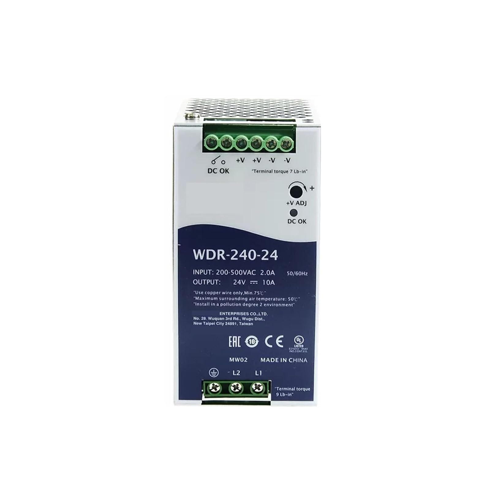 WDR-240 240 W 180-550 V AC auf DC 24 V 48 V Industrielles DIN-Schienen-Schaltnetzteil WDR-240-24 WDR-240-48, 1 Stück (Größe: 48 V)