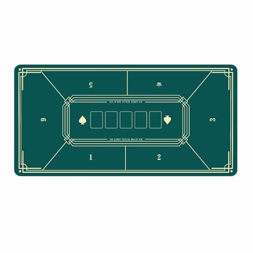 BFVAKBKYT Professionelle Pokermatte für Tische, Professionelle Tisch-Layoutmatte mit Tragetasche, Gummi-Spiel-Layout-Tischabdeckung for Partys(Green,L)