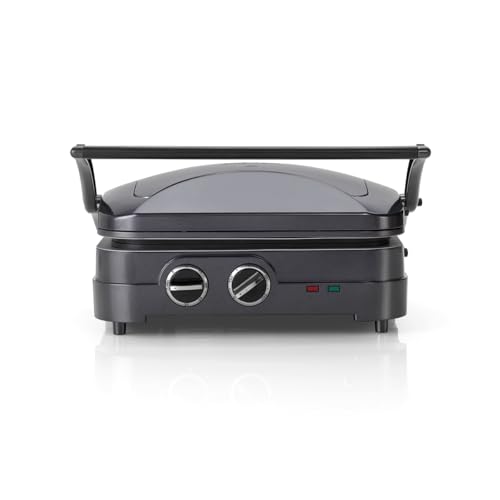 Cuisinart Griddle & Grill Kontaktgrill mit 2 spülmaschinenfesten Gillplatten und 2 Planchaplatten, Temperaturauswahl bis 230°C, Timer und Abtropfschale, blau, GR47BE