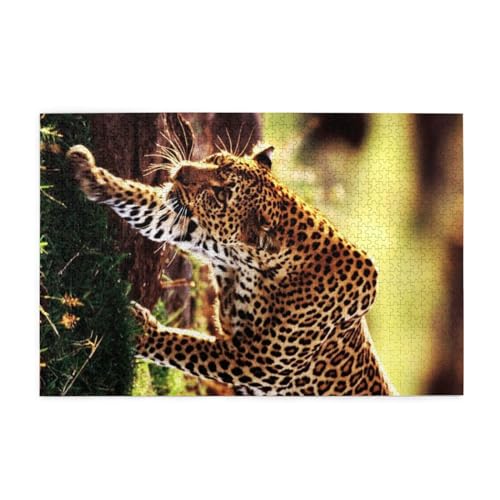 Leopard, Puzzles 1000 Teile Holzpuzzle Spielzeug Familienspiel Wanddekoration