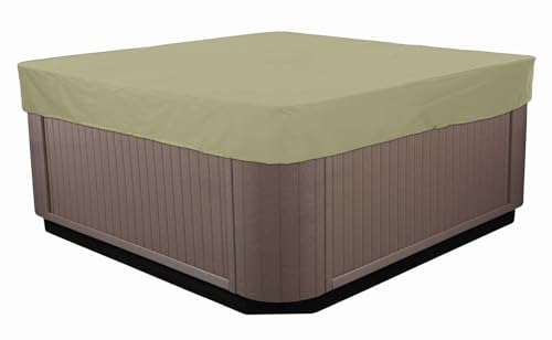 BaCover Outdoor Whirlpool-Abdeckung, 210D Oxford-Gewebe Wasserdicht Spa Staubschutz Poolabdeckung Quadratische,Beige,210x210x30cm