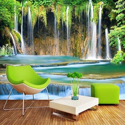 XLMING Botanische Blätter Abstrakte Geometrische Streifen 3D Tapete Wohnzimmer Sofa Schlafzimmer Esszimmer Home Dekoration Wand-300cm×210cm