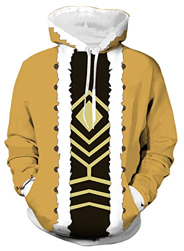 QYIFIRST Kapuzenpullover Sweatshirt Hero Academia Keigo Takami Hawks Anime 3D Druck Hoodie Cosplay Kostüm Unisex Braun M (Chest 107cm)