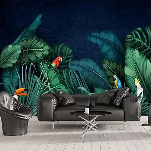 XLMING Plantagenblattpapagei 3D Tapete Home Dekoration Wohnzimmer Sofa Schlafzimmer Tv Hintergrund Wand-300cm×210cm