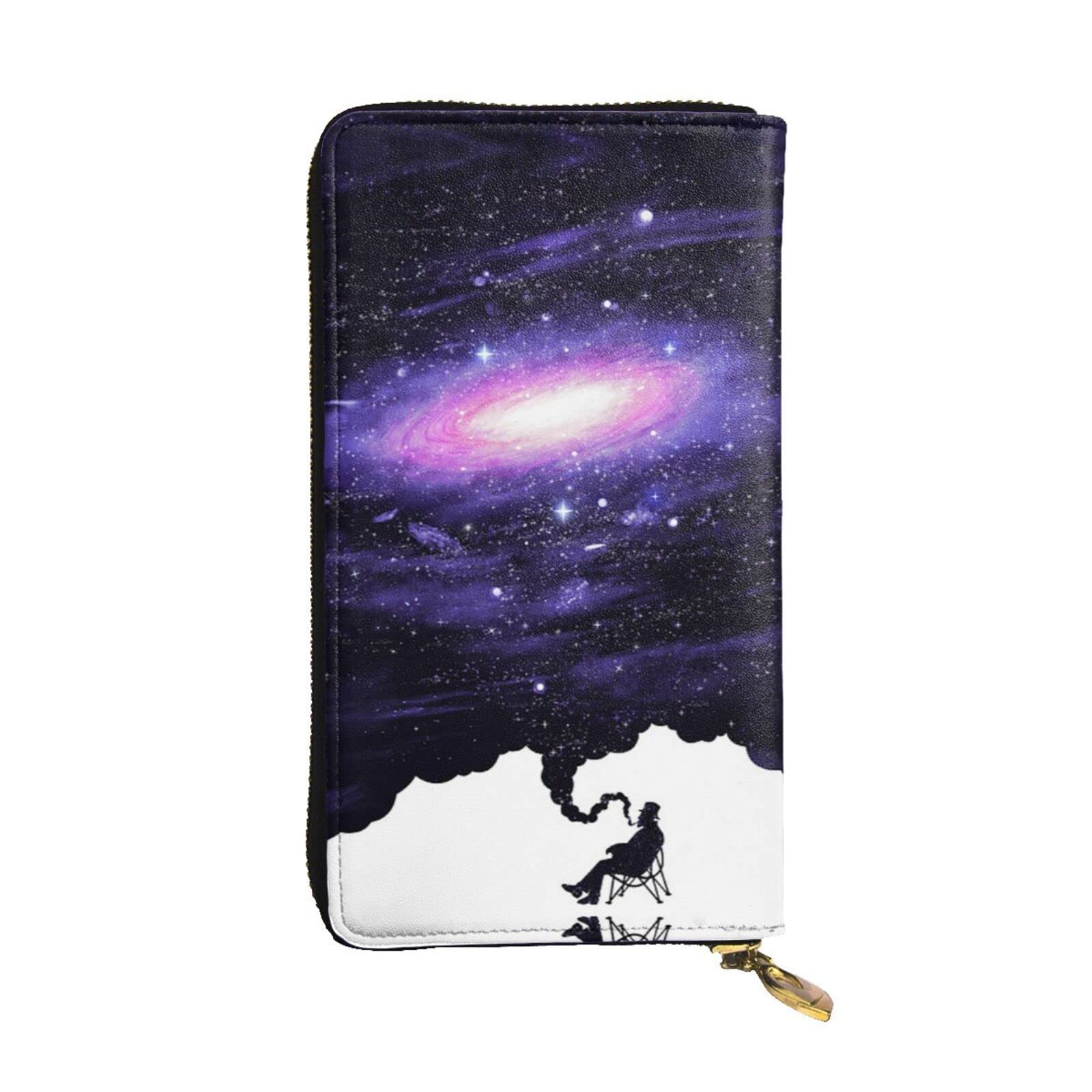 DMORJ Galaxy Space Art Leder lange Clutch-Brieftasche: 19 x 10 cm, bequem, leicht, wasserdicht, langlebig, schönes Geschenk, Schwarz, Einheitsgröße, Schwarz , Einheitsgröße