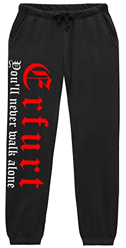 Erfurt Never Walk Alone Jogginghose | Erfurt Hose Herren Fussball Ultras Sport Freizeit | (XXL)