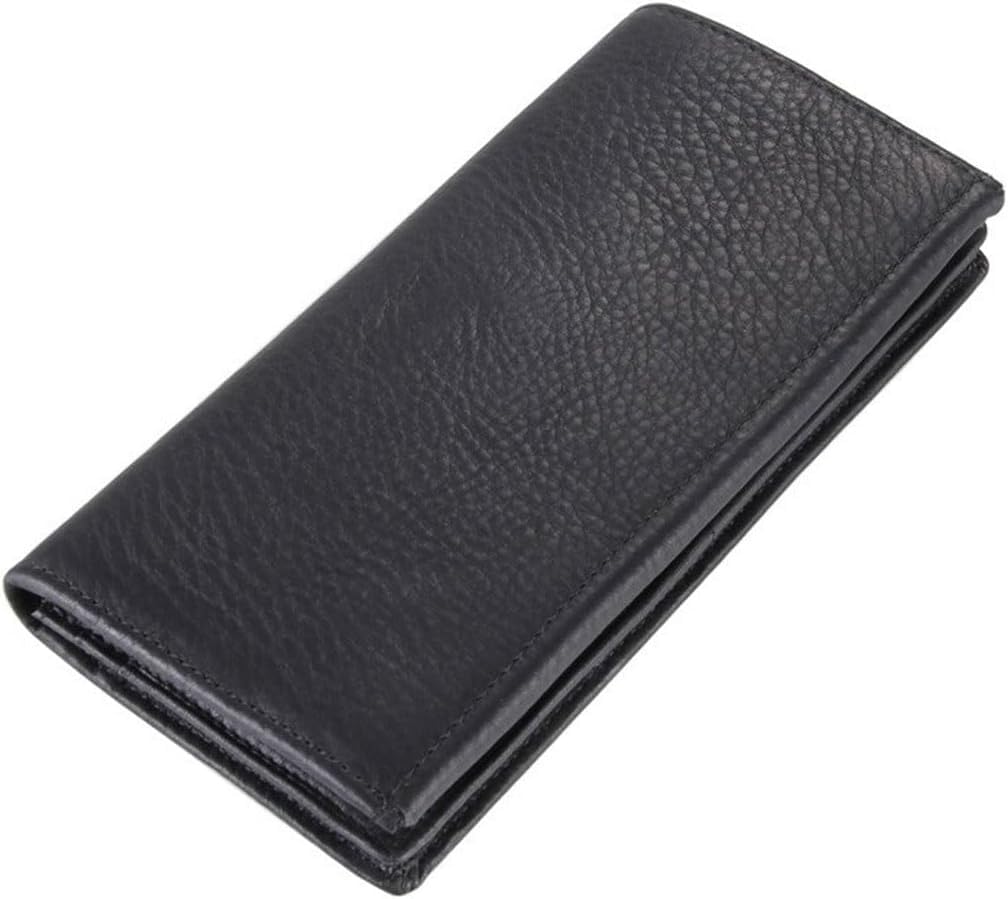 VSULZVNU Herren-Geldbörse aus echtem Leder, lange Geldbörse, Clutch, Geldbörse, Geldklammern, Geldtasche, D, 18.5cm