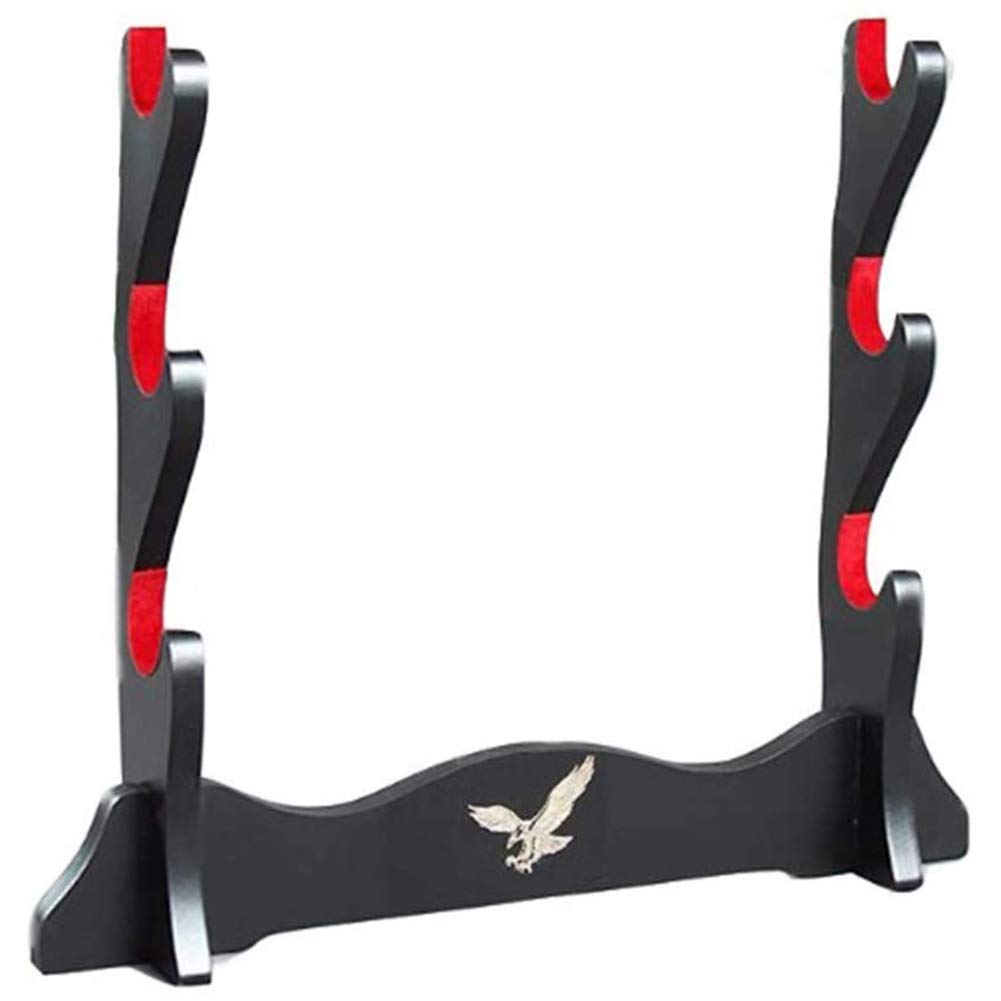 Jonoisax Schwerthalter -red Samt Schwert Rack Schwertstand Eagle Symbol Totem, Schwertstand Katana Halter,3 Tier