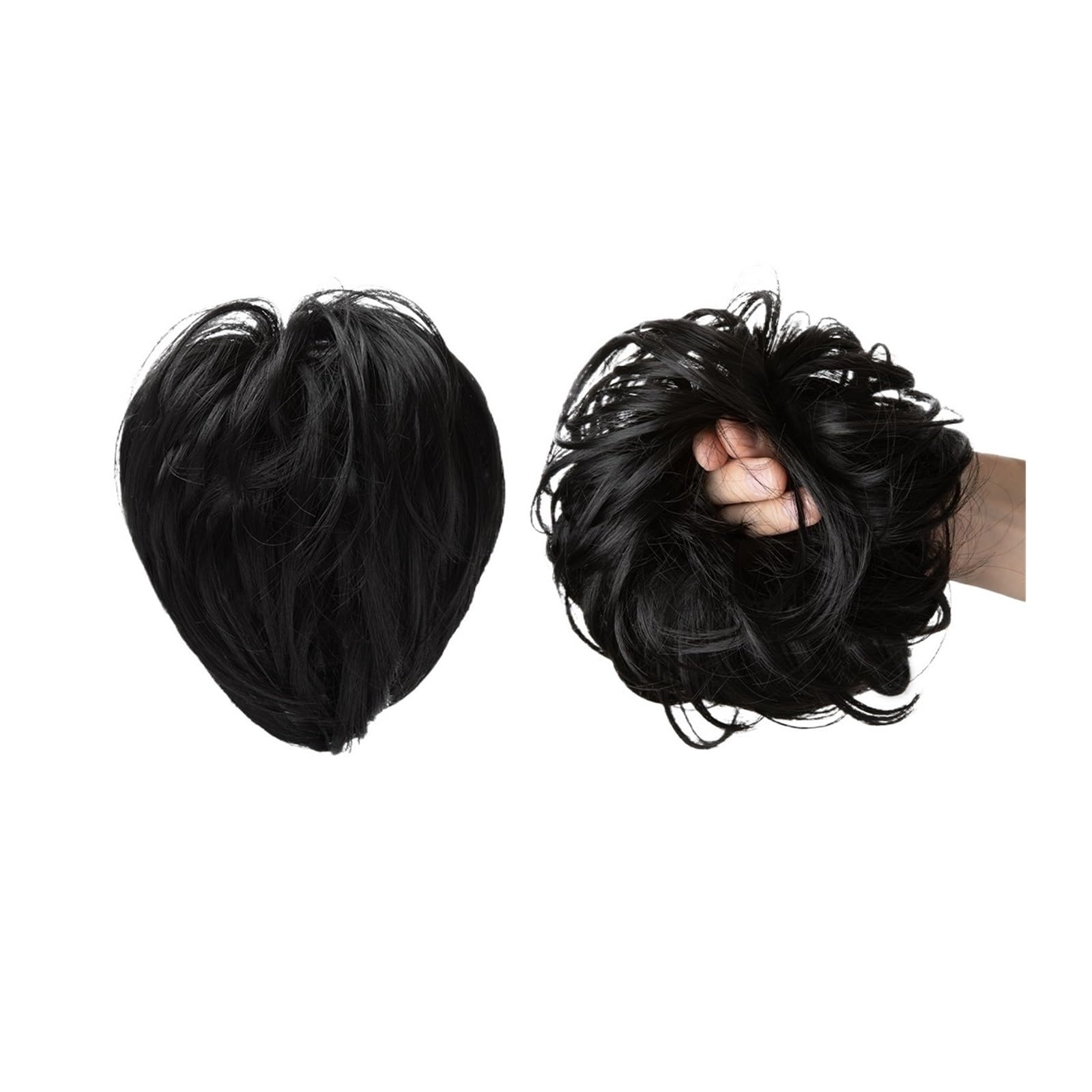 Haarteile Haarknoten Synthetisches Kunsthaar, Dutt, lockiges Band, Haarteil, Haargummi, Scrunchie, Scrunchy Wrap, unordentliches Stück, elastisch, Afro, Chignon, Cheveux, Schwanz, Hochsteckfrisur for