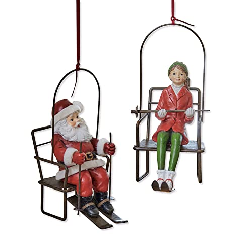 LOBERON® Anhänger 2er Set Ponta, Weihnachtsdeko, Polyresin, Polyester, bunt, bunt