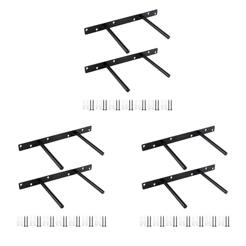Uhidka 6 StüCk 12 Schwarz Schwimmende Regalhalterung Blindregal UnterstüTzt Halterungen für Schwimmende Holzregale