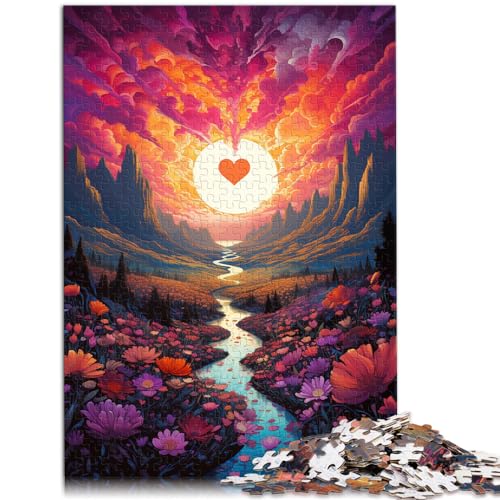 Puzzle Bunte Psychedelie ätherischer Liebeslandschaften und das Puzzle 1000 Teile für Erwachsene, Holzpuzzle, Puzzeln als Geschenk, 1000 Teile (50 x 75 cm)