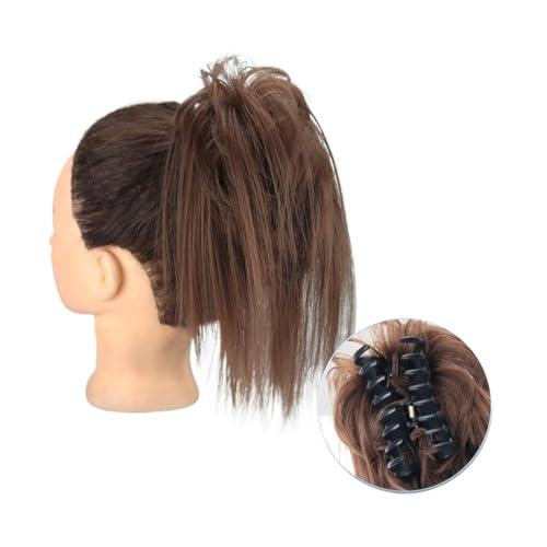 Haarteil Synthetische Haarverlängerung mit Krallenclip, unordentlicher Dutt, flauschiger Chignon, schwarzblonder Haarknoten, Hochsteckfrisur, falsches natürliches Haarteil for Frauen Haarverlängerung(