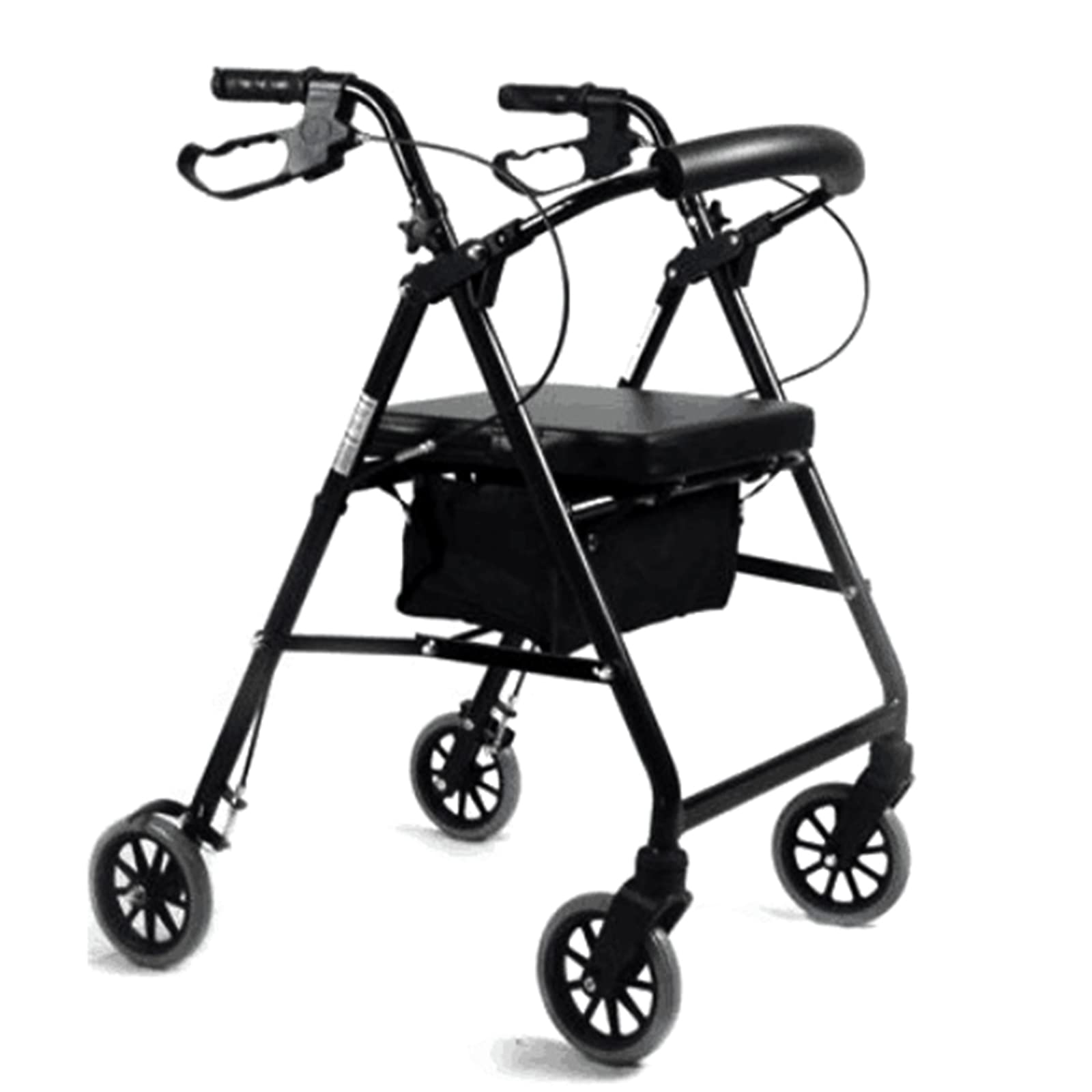 Rollator für Mobilität, 2-in-1, zusammenklappbar, medizinische Gehhilfe, leichtes Gehgestell für ältere Menschen und Behinderte, mit Sitzen, verstellbarem Griff, Aufbewahrungstasche und Rädern,