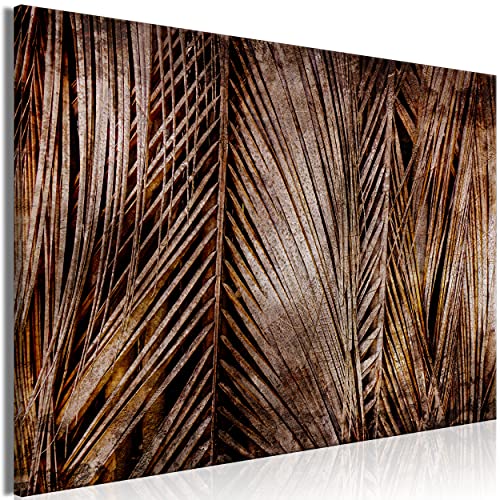 decomonkey Bilder Abstrakt 120x80 cm 1 Teilig Leinwandbilder Bild auf Leinwand Vlies Wandbild Kunstdruck Wanddeko Wand Wohnzimmer Wanddekoration Deko Palme Laub Blätter