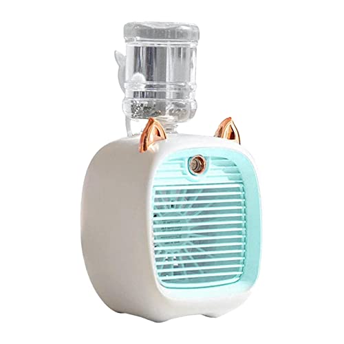 UKALOU AC-Ventilator, 1200 mAh, tragbarer Nebelkühlventilator, wiederaufladbarer Klimaanlagen-Nebelventilator, Kühlventilatoren mit 3 einstellbaren Geschwindigkeiten, Verdunstungsluftkühler Ventilator