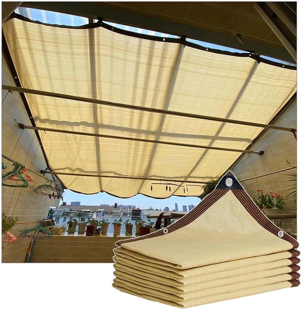 Sonnenschutz-Schattennetz, 2 x 3 m, 2 x 4 m, 3 x 3 m, 3 x 5 m, 4 x 6 m, 4 x 8 m, 5 x 6 m Markise, 85% Schattiertuch, winddichtes Schattiernetz für Terrassen/Pergolen, Gewächshausabdeckungen