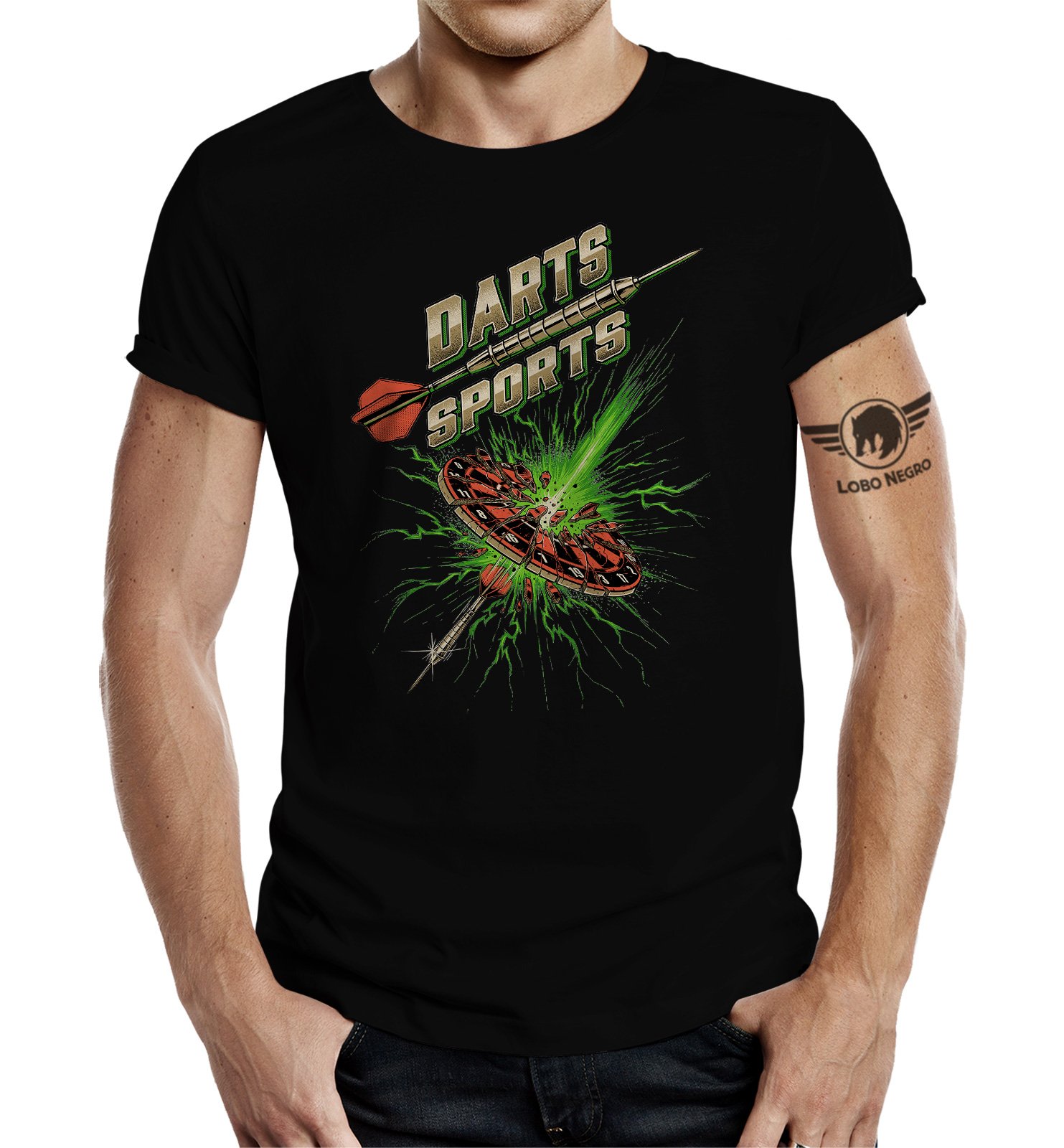 Design, T-Shirt für den aktiven Dart Spieler: Dart-Flash -M