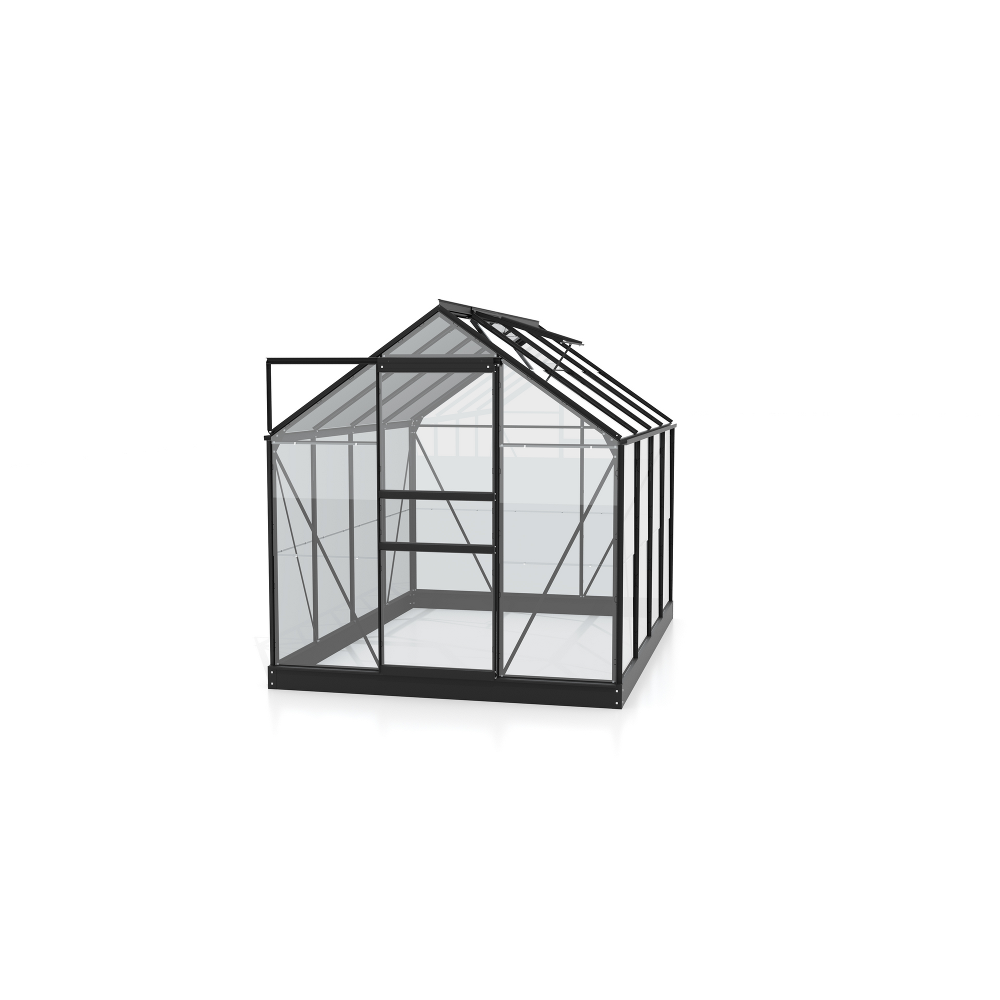 Vitavia Gewächshaus 'Planet 5000' 5 m² 192,2 x 254,4 cm 3 mm Sicherheitsglas schwarz 2