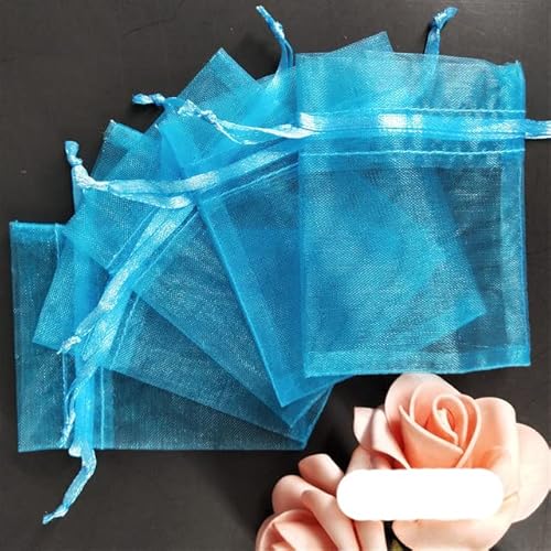 100 STÜCKE 7x9 9x12 10x15 11x16 13x18 15x20 17x23 CM Organzabeutel Schmuckverpackungsbeutel Duftsäckchen Geschenkbeutel 7Z-lake blue,9x12 cm -SH313-100,Andere