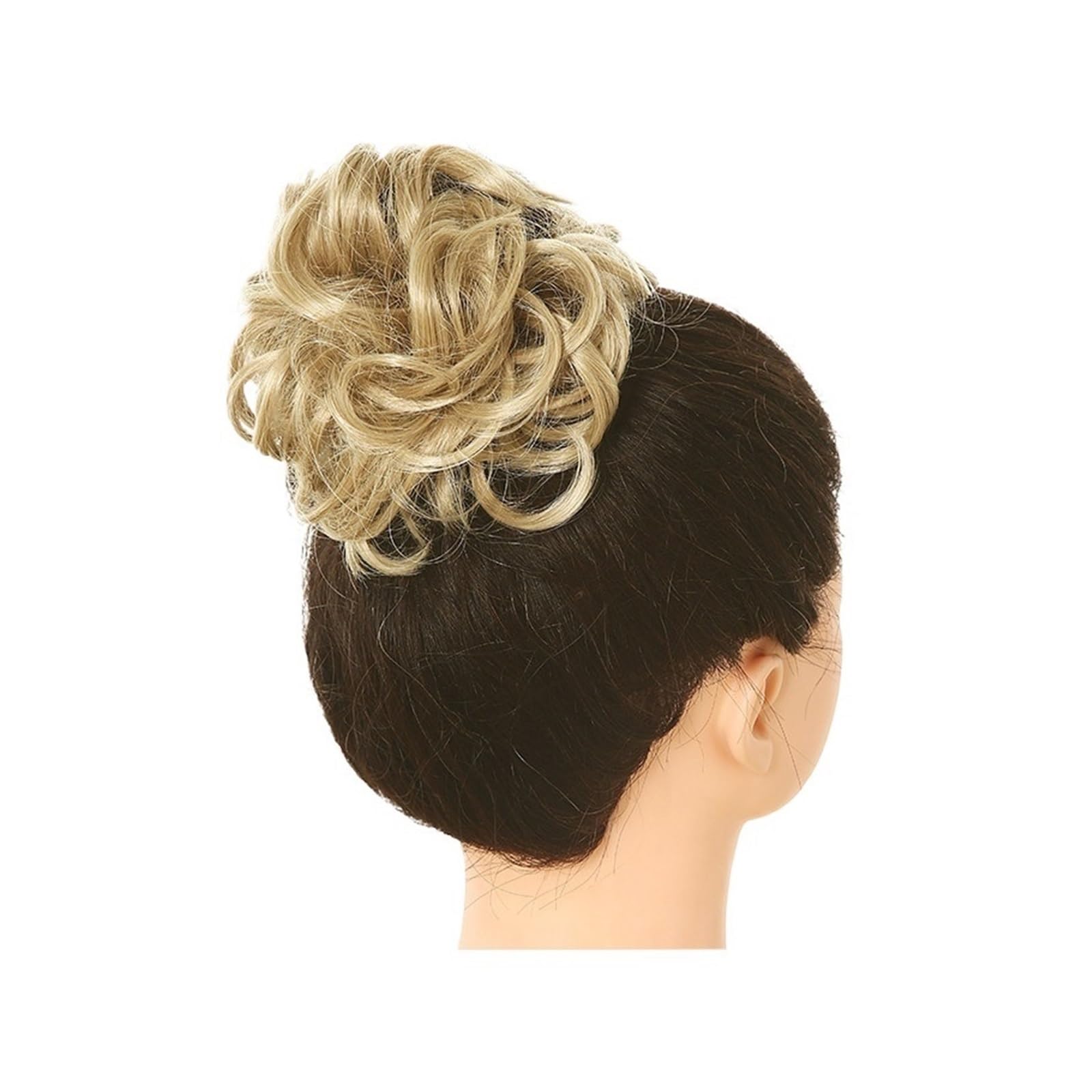 Haarteil Synthetischer unordentlicher Haarknoten, Chignon, Haargummis, gefälschtes Haarband, Zopf, elastischer Haarteilschwanz for Frauen, synthetischer Wickel, lockiger Pferdeschwanz Haarverlängerung