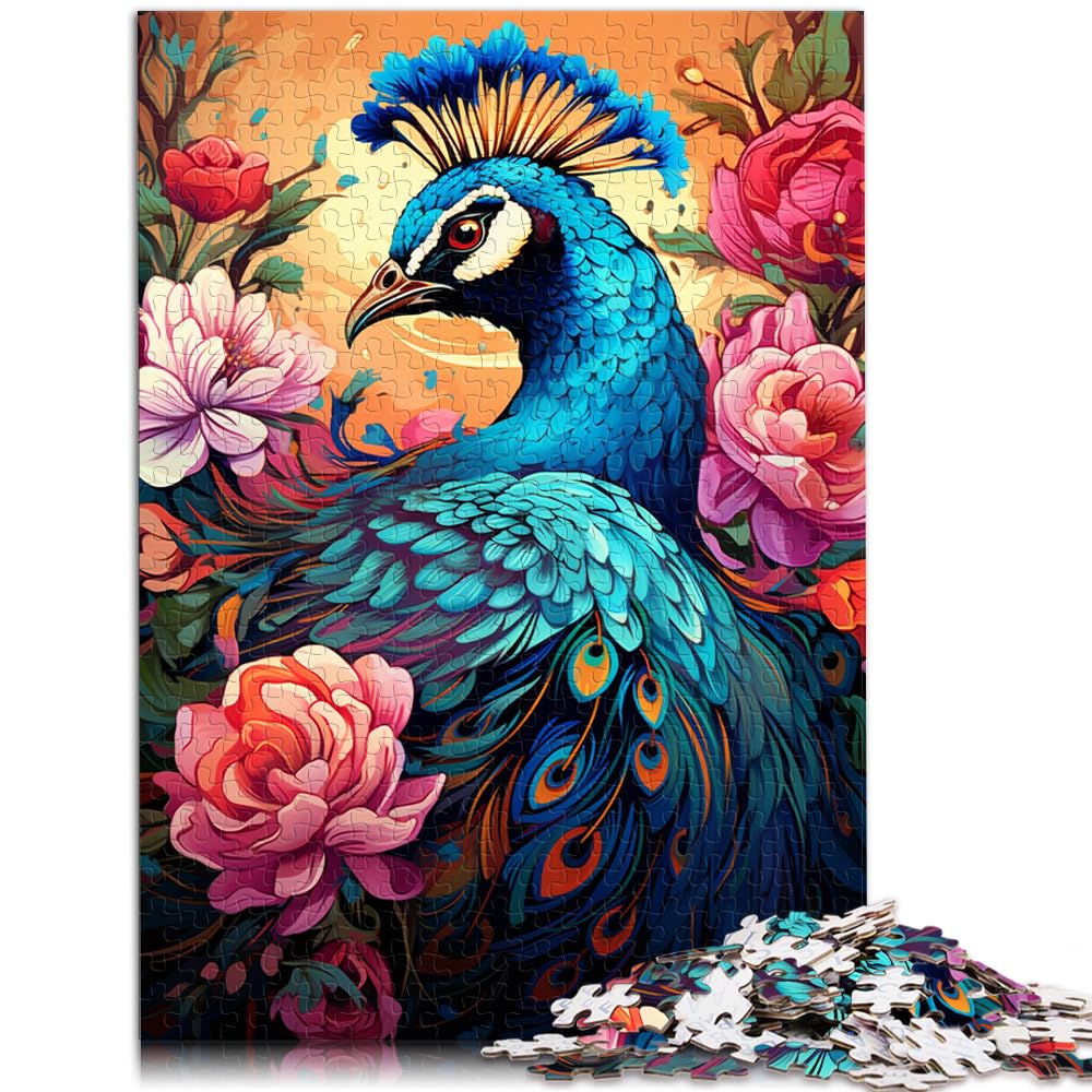 Puzzle | Puzzle „Malen, bunter Pfau“ 1000 Teile Puzzle Holzpuzzle Jedes Teil ist einzigartig – Anspruchsvolles Familienspaßspiel 1000 Teile (50 x 75 cm)