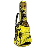 Gitarrentasche Schutz- und Transporttasche für akustische und klassische Gitarren wasserfest und gepolstert Rock N Roll Retro 108.9x42.9x11.9 cm