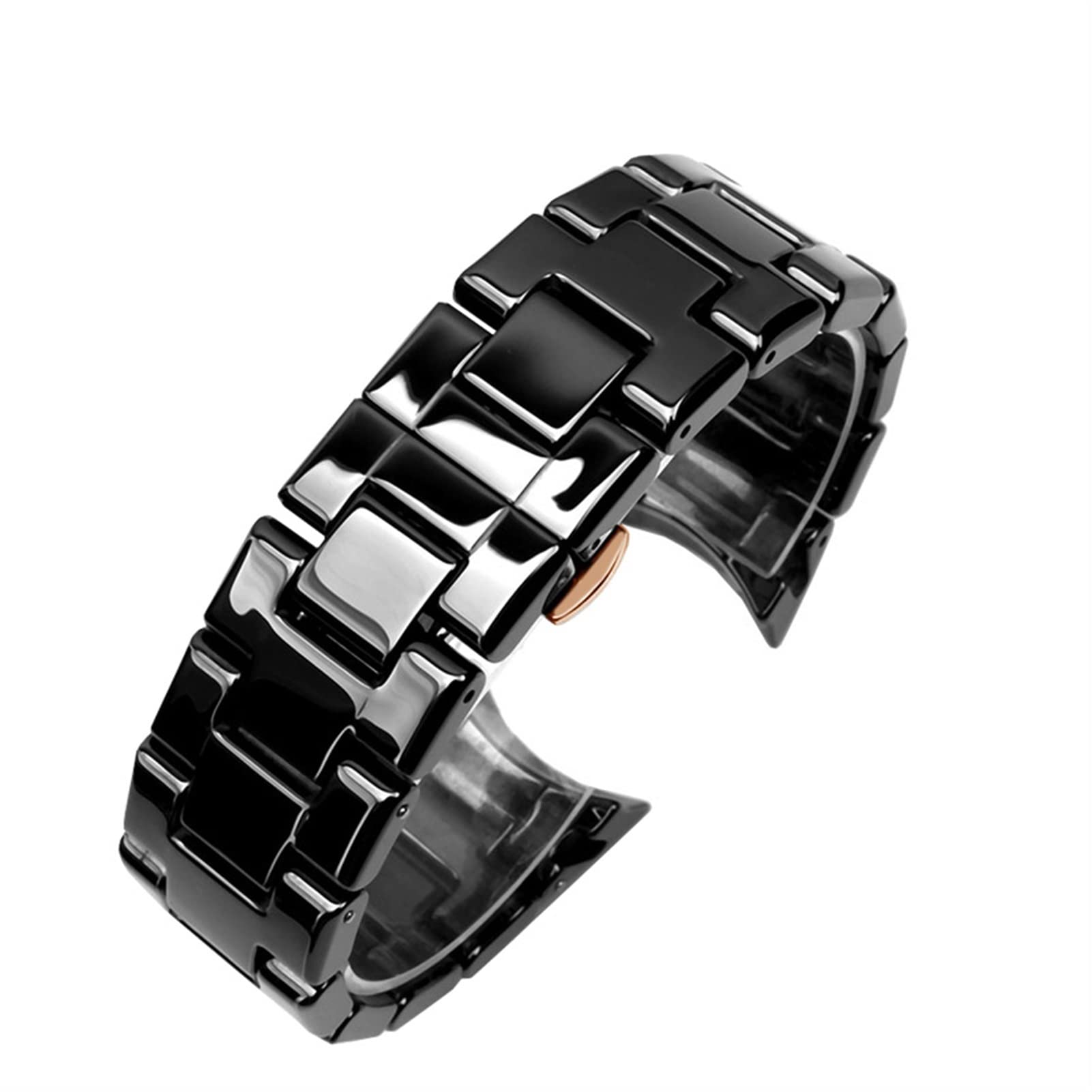 YIHANSS Keramik-Armband für Armani AR1451 AR1452 AR1400 AR1410 Uhrenarmband mit Schmetterlingsschließe aus Edelstahl, 22 24 mm Uhrenarmbänder (Farbe: AR1451 hell)