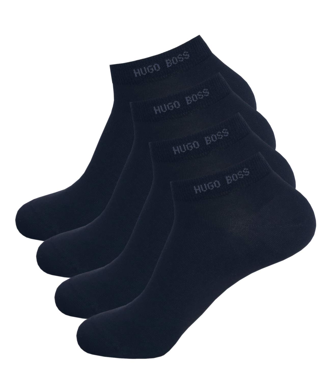 Hugo Boss Herren Sneaker Socken Füßlinge Business Socks 50388443 4 Paar, Farbe:Blau, Größe:39-42, Artikel:-401 dark navy