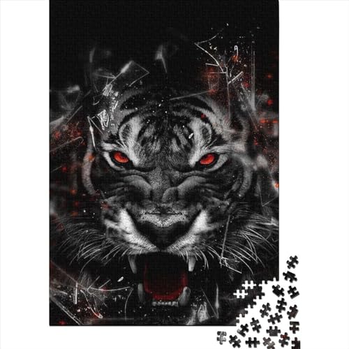 Tigers Lustiges Puzzle für Erwachsene 1000 Teile, 1000 Teile Puzzle für Erwachsene Teenager, Lernspiele, Heimdekorationspuzzle, 75 x 50 cm