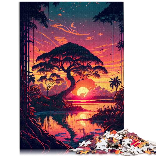 Puzzles Tropical Sunset Puzzles 1000-teiliges Holzpuzzle, jedes Teil ist einzigartig – anspruchsvolles, unterhaltsames Spiel für die ganze Familie, 1000 Teile (50 x 75 cm)