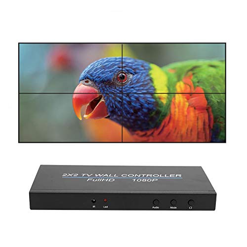 Garsent Prophecy HDMI 2x2-Videowand-Controller und -Prozessor Mehrkanal-1080P-Prozessor HDMI1.3-Eingang 4 HDMI-Ausgang (Unterstützung 2X1/3X1/4X1/1X2/1X3/1X4/2X2)(EU)