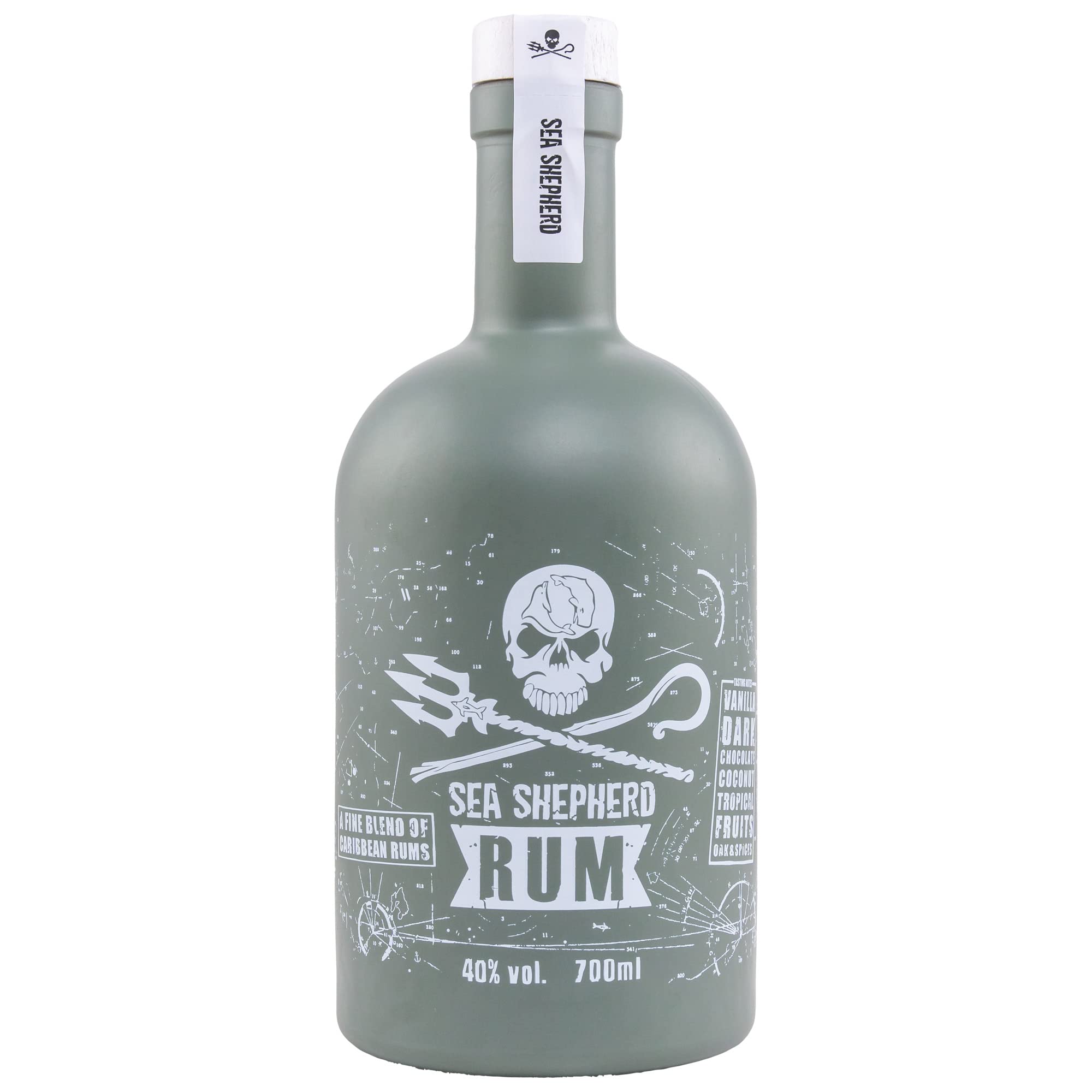 Sea Shepherd Rum | Rum aus der Karibik | Feinherbe Süße und Holznoten | Ideal als Geschenk für Rum-Liebhaber | 40% vol. | 700ml Einzelflasche