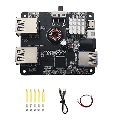 BAHJKASD Hochgeschwindigkeitsübertragung, USB-3.0-Splitter, 4 Anschlüsse, USB-3.0-Hub-Netzadapter für Ros-Roboter, für 2,5-Zoll-Festplatte / 4-Ports, USB-3.0-Hub