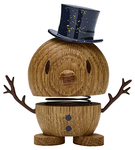 Hoptimist - Small Snowman Oak - Schneemann - Eichenholz - Farbe: Natur - 8 x 7,5 cm