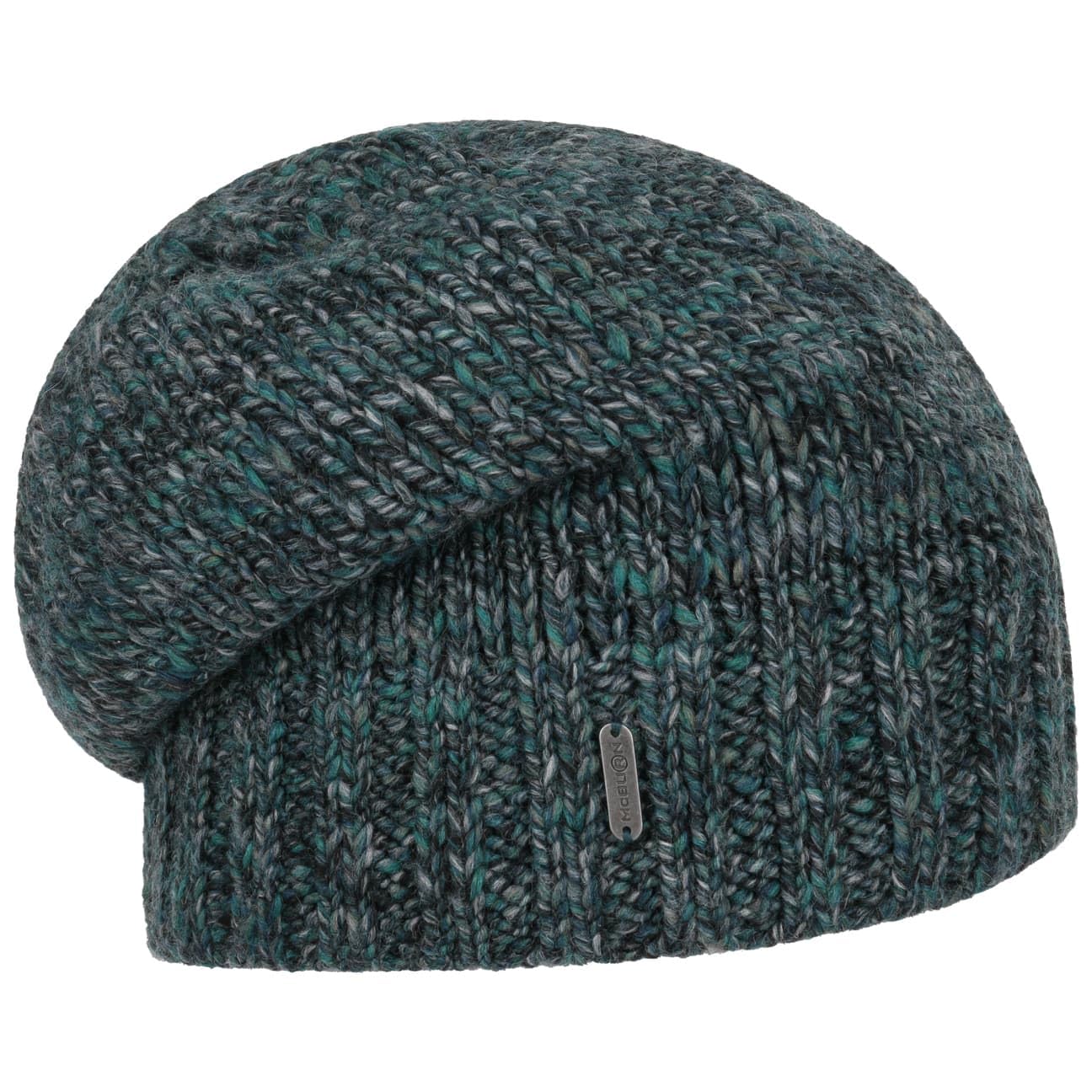 McBURN Alaseja Damen Strickmütze - Made in Italy Strickbeanie Beanie Skimütze Oversize, Oversize Herbst-Winter - One Size dunkelgrün