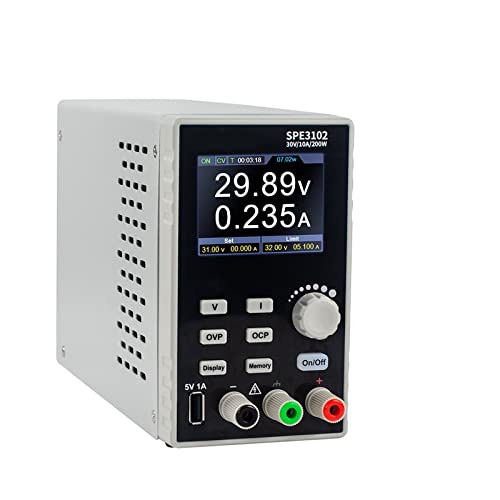 Desktop-Netzteil Programmierbares DC-Netzteil 300 W 30 V / 10 A 60 V / 10 A 2,8 Quot;LCD 10mV/1mA Auflösung Digitaler Spannungsreglerschalter Kurzschlussschutz, Überlastschutz(SPE3102 200W)