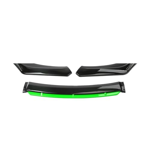 Splitter 4 STÜCKE Universal Autozubehör Auto Frontstoßstange Lip Body Kit Spoiler Splitter Diffusor Splitter ABS Kunststoff Kohlefaser Frontlippe(Black and Green)