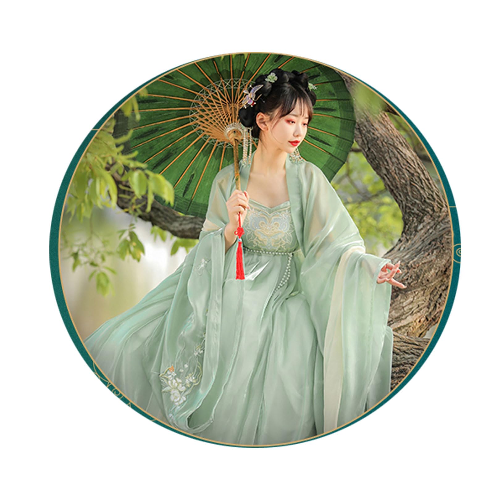 Chinesische Traditionelle Prinzessin Hanfu Kleid Damen Tang-Dynastie Hanfu Cosplay-Outfit, XL=168 or above,Green